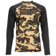 Simms Lightweight Baselayer Top Woodland Camo Image 01