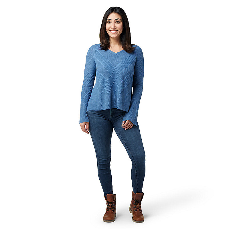 Smartwool Women's Shadow Pine Cable V-Neck Sweater